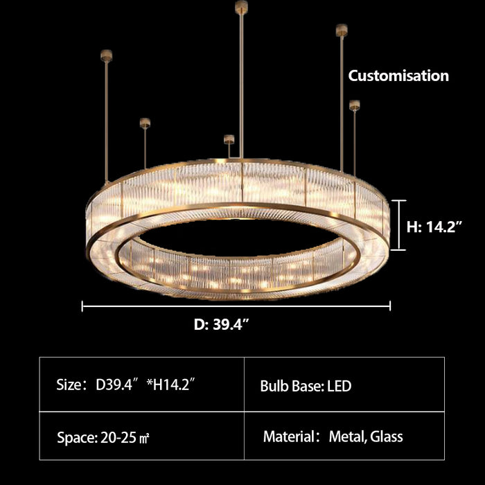 Modern Round Drum Dimmable Chandelier for Living Room/Bedroom