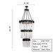 D30"*H79"Large Elegant Multi-layers Glam Glass Metal Edging Chandelier for High-ceiling Staircase/Entryway/Living/meeting Room