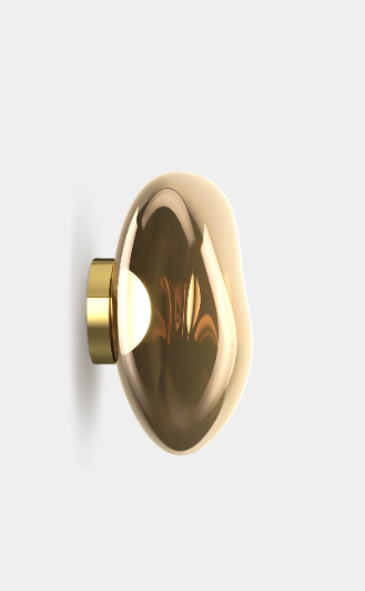 Modern Luxury Metallic Mirrored Irregular Lava Wall Sconce