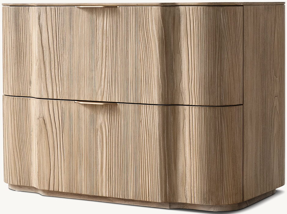Modern European Organic Curved Bedside Cabinet