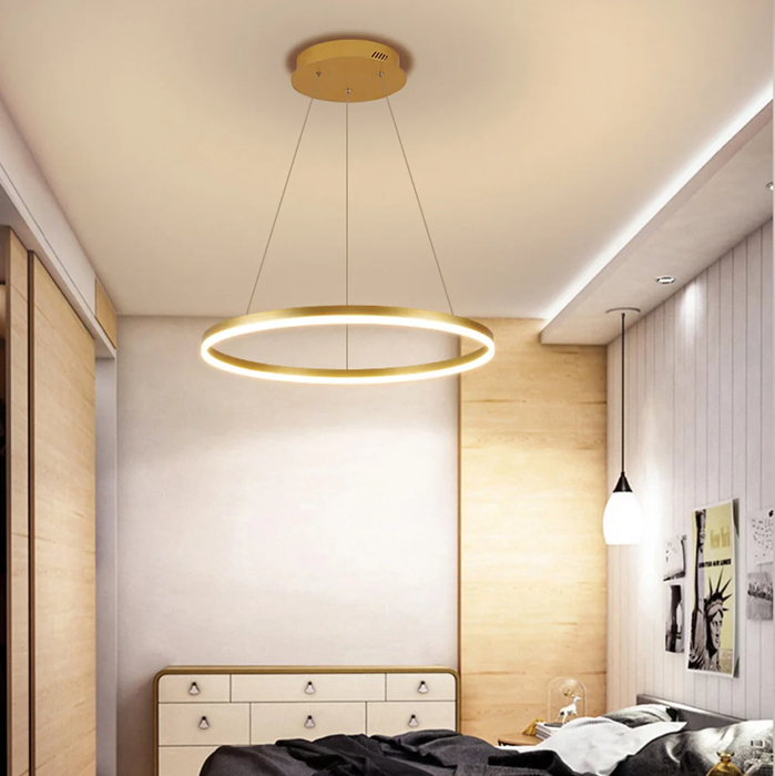 Modern Minimalist Circular Gold LED Ceiling Pendant Light