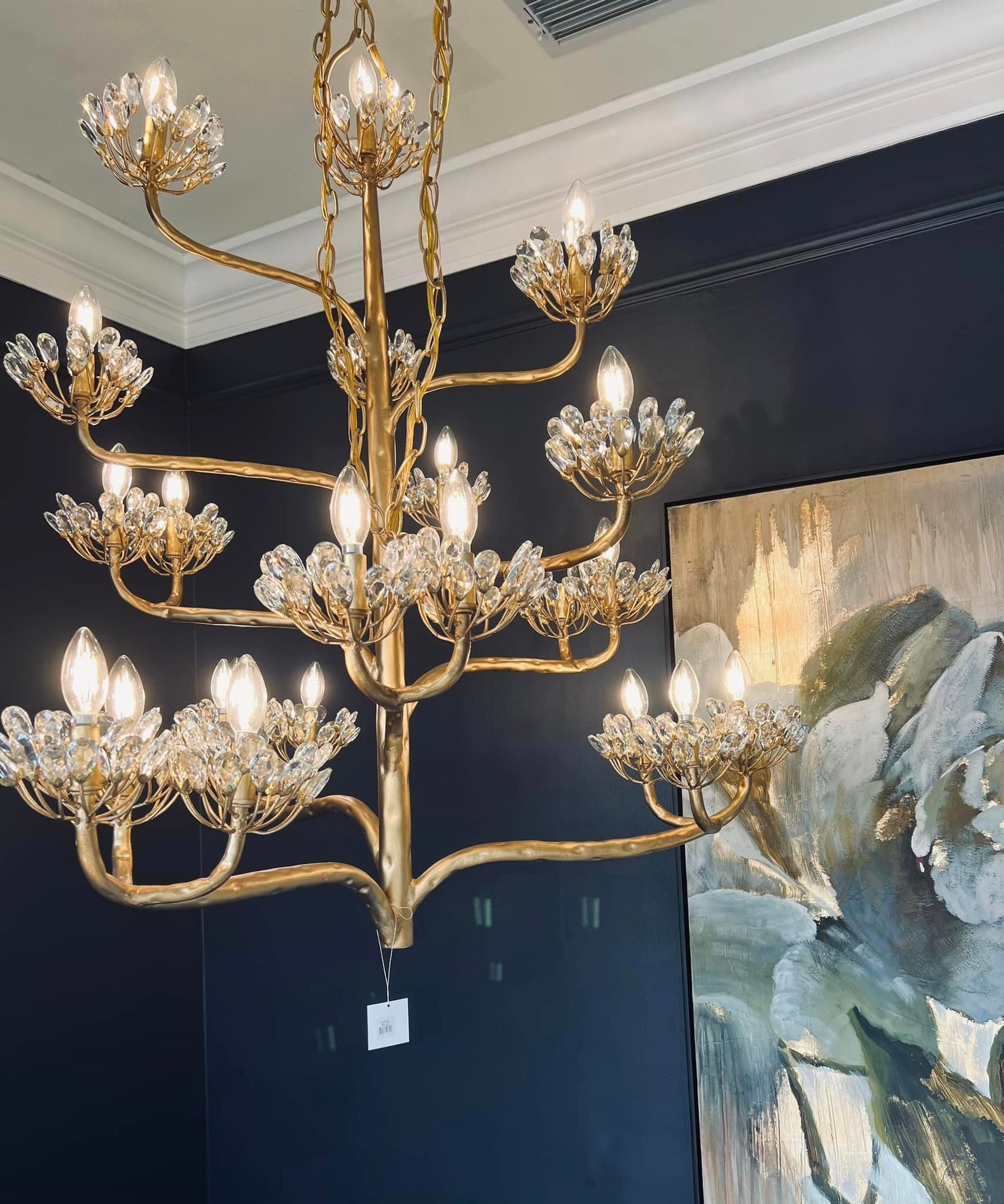 Luxury Branch Flower Gold Chandelier for Living Room/Staircase/Bedroom ...