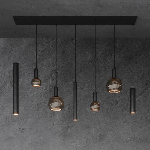 Modern Minimalist 6/7-Light  Bulbs and Columns Pendant Chandelier for Dining Room