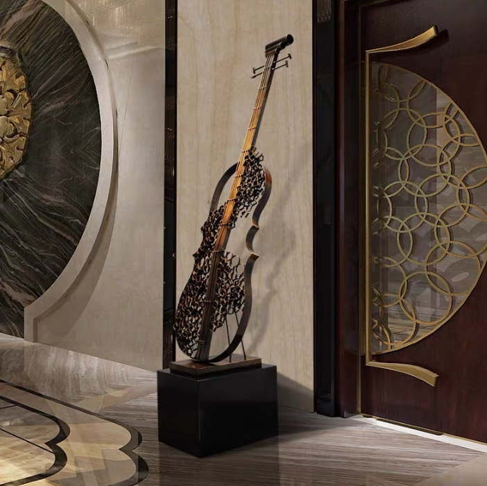 Artistic Melody Lattice Violin Sculpture