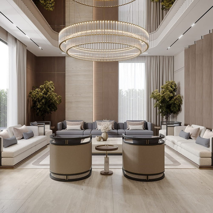 Luxury Round 2-Tier Glass Tubes Chandelier for Hotel/Restaurant/Living Room