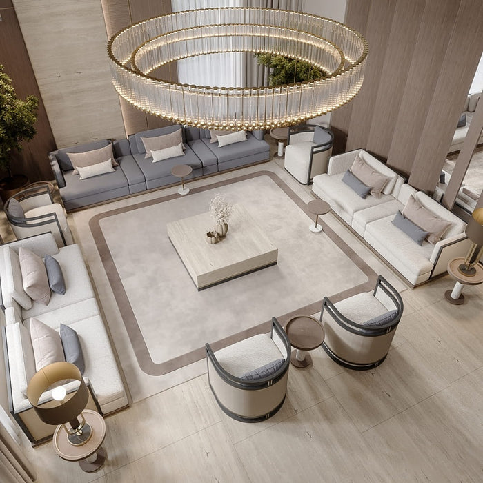 Luxury Round 2-Tier Glass Tubes Chandelier for Hotel/Restaurant/Living Room