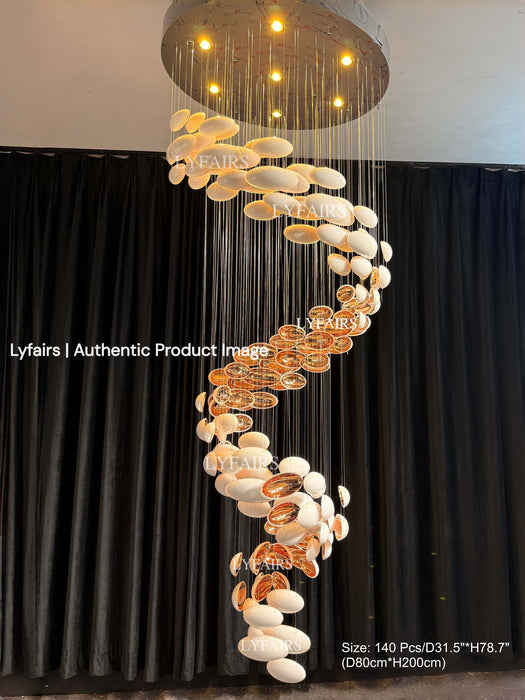 Modern Artistic Unique Golden Dragon Egg Chandelier for Staircase/Sales Center/Hotel