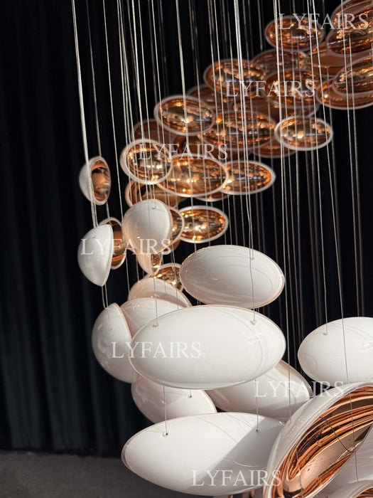 Modern Artistic Unique Golden Dragon Egg Chandelier for Staircase/Sales Center/Hotel