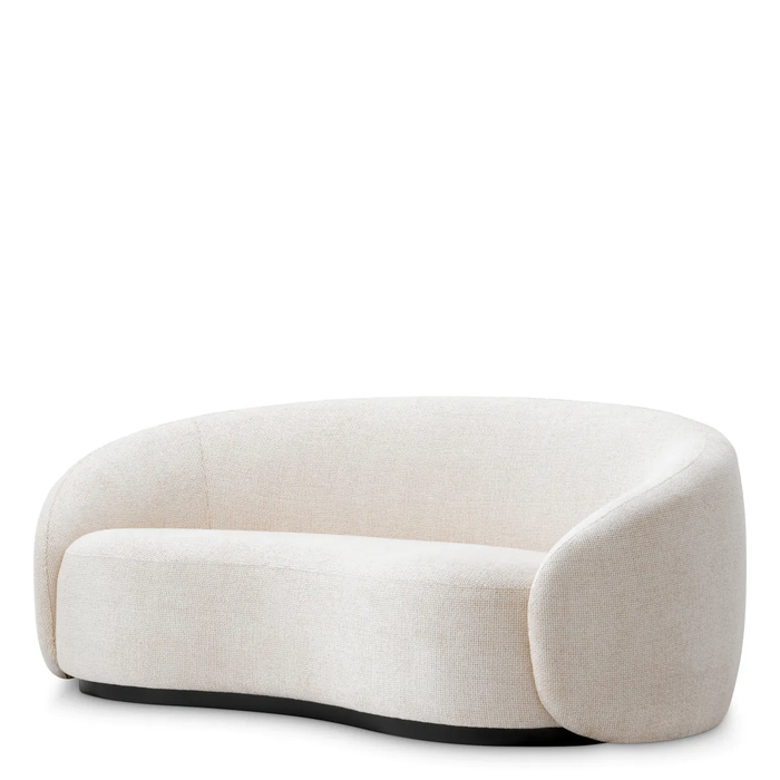Modern Organic Curved Crescent Bouclé Sofa
