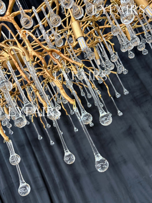 Extra Large Branch Crystal Drops Chandelier for Living/ Dining Room