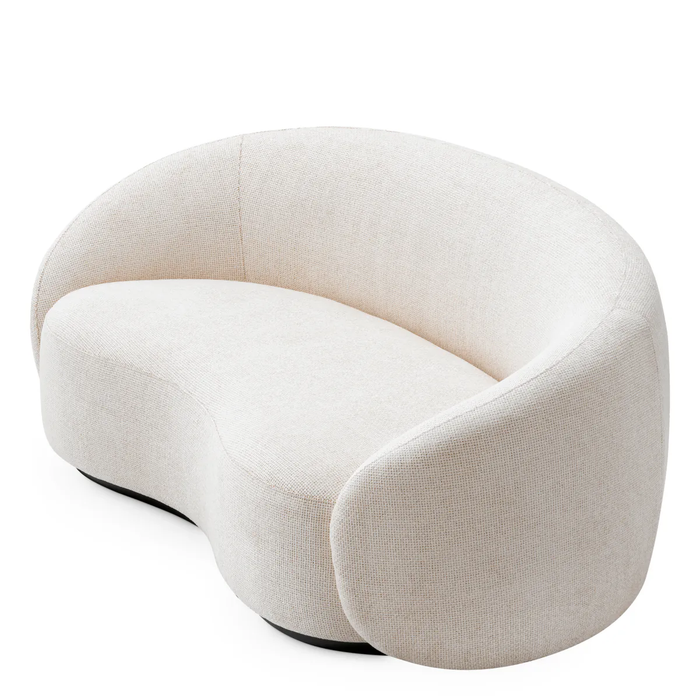 Modern Organic Curved Crescent Bouclé Sofa