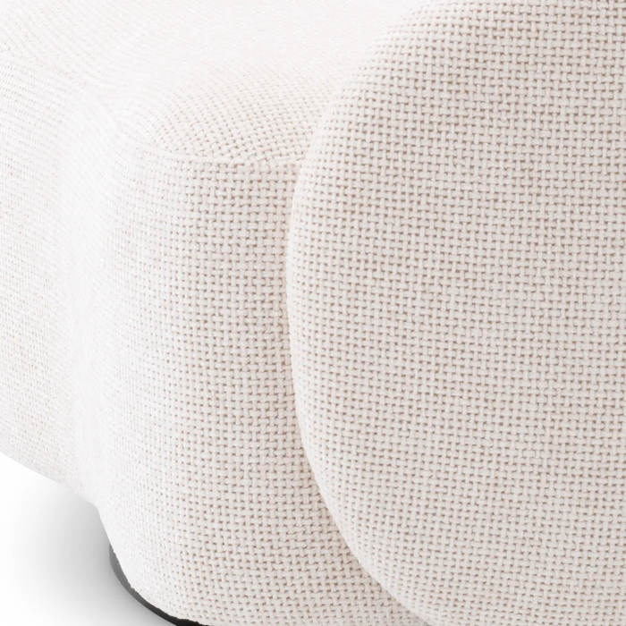 Modern Organic Curved Swivel Upholstered Armchair