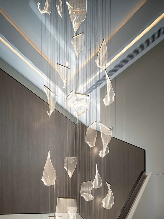 Modern Artistic Multi-tier Acrylic Light Paper LED Chandelier