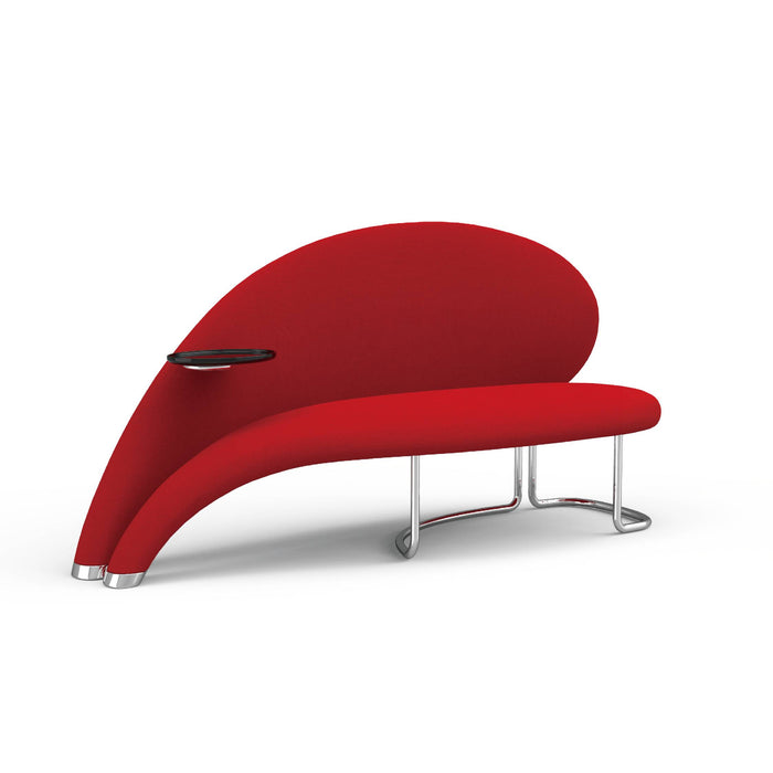 Romantic Sculptural Rose Petal Design Upholstered Sofa Bench