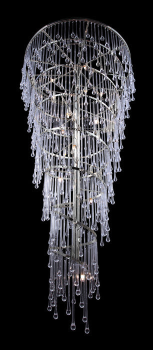 Extra Large Spiral Raindrop Chandelier for High Ceiling