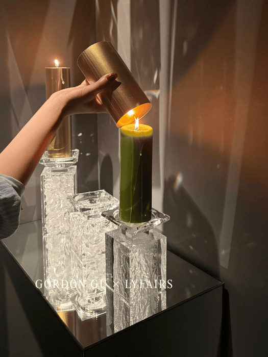 LYFAIRS x GORDON GU Glacier Crystal Cube Candlestick Collection