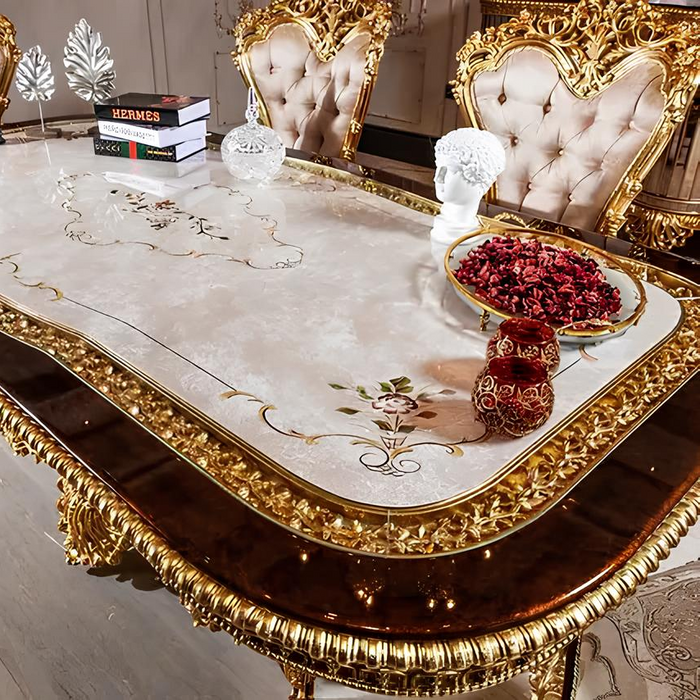 Luxury Classic Royal Dining Table and Chair Set