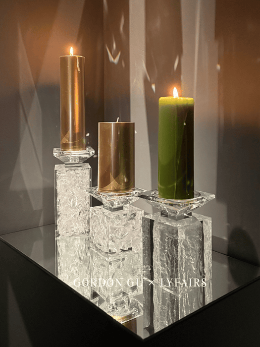 LYFAIRS x GORDON GU Glacier Crystal Cube Candlestick Collection