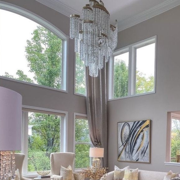 Lampadario in vetro a spirale a più livelli creativo leggero di lusso modello di design per soggiorno / camera da letto / foyer