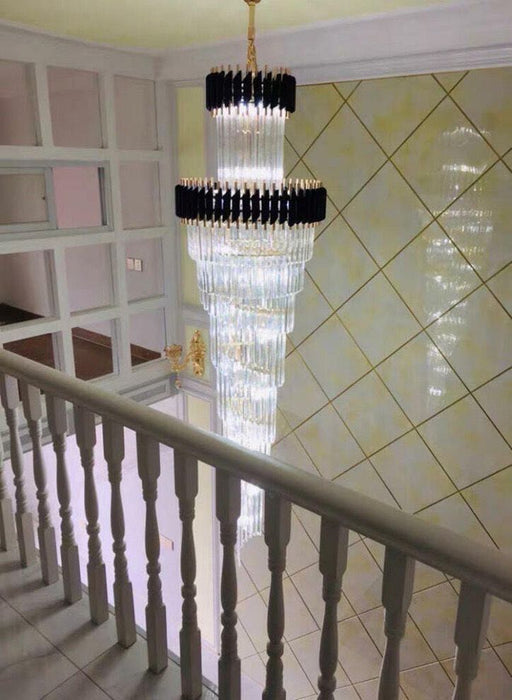 Araña de cristal en espiral para vestíbulo/escalera