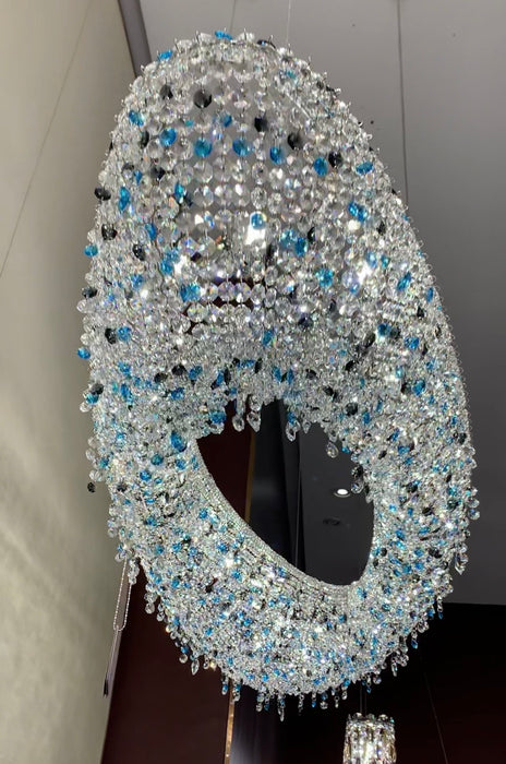 Candelabro de cristal de vestíbulo único, lámpara de techo de pasillo de lujo, decoración de luz colgante para sala de estar para entrada