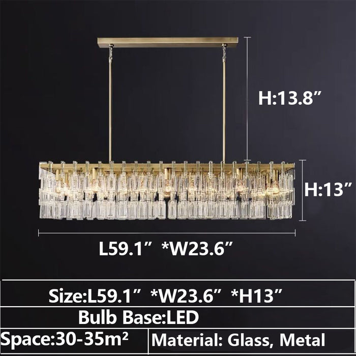 Lámpara de techo de cristal redonda/rectangular multicapa extragrande para sala de estar/comedor