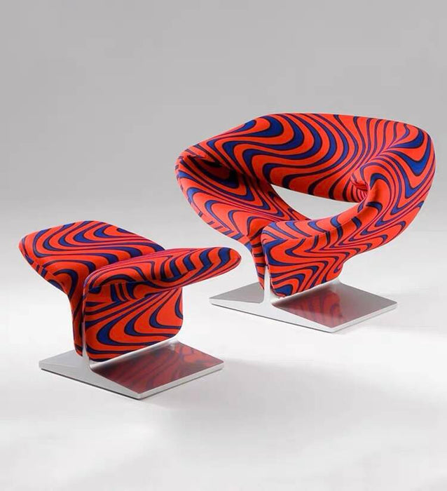 Fiberglass Heart-shaped Ribbon Creative Accent Chair