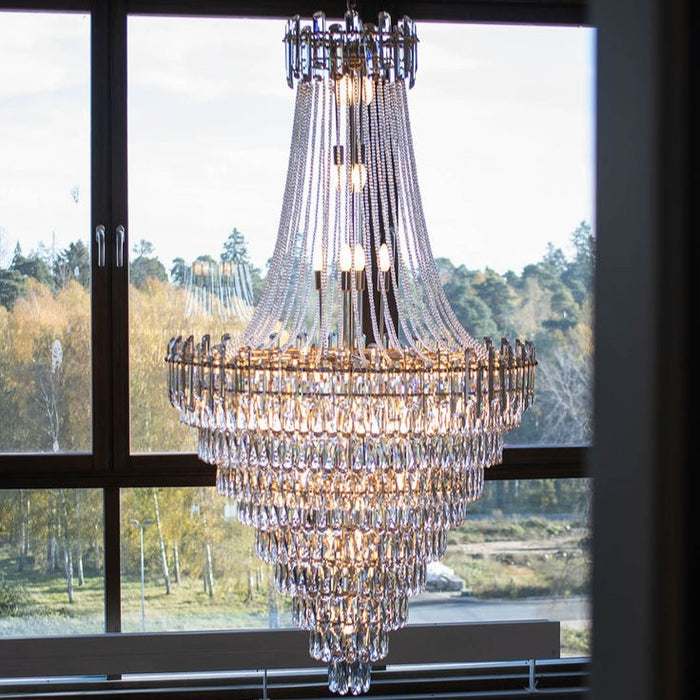 Luxury Modern Multi-tiered Crystal Chandelier for Staircase/Foyer/Villa