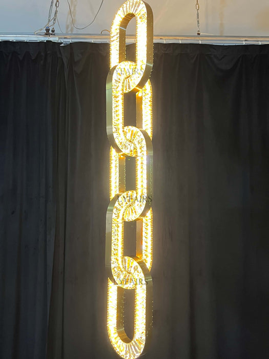 Luxury Crystal Chain Pendant Chandelier for High Ceilings