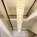 Extra Large Multi-layers Long Golden Crystal Chandelier for 2-Storey/Duplex Buildings/Dining Room/Staircase