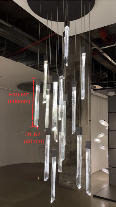 Candelabro de cristal de lujo, luz moderna, accesorio de iluminación redondo/rectangular de diseñador nórdico para comedor/sala de estar/escalera