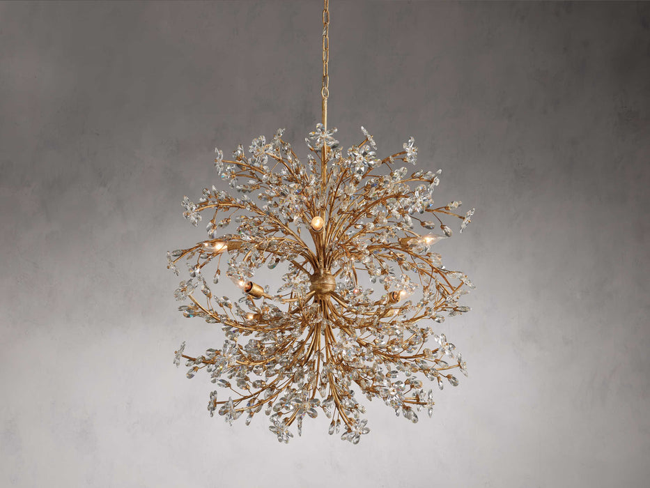 Lámpara de araña floral de cristal con diseño artístico para sala de estar/dormitorio/comedor/isla de cocina