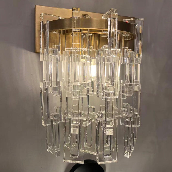 Luxury Gold Multi-layer Crystal Chain Wall Lamp