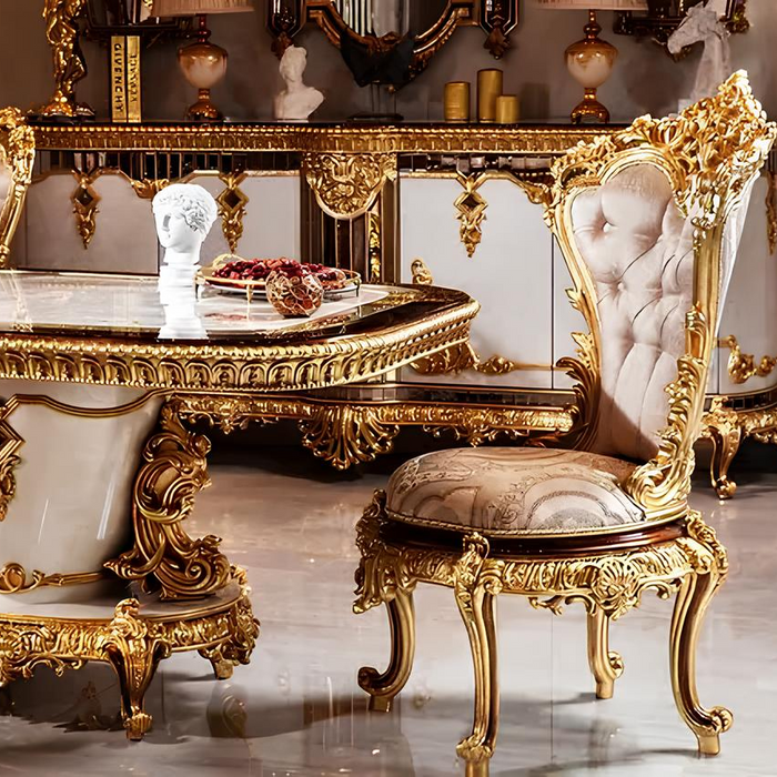 Luxury Classic Royal Dining Table and Chair Set