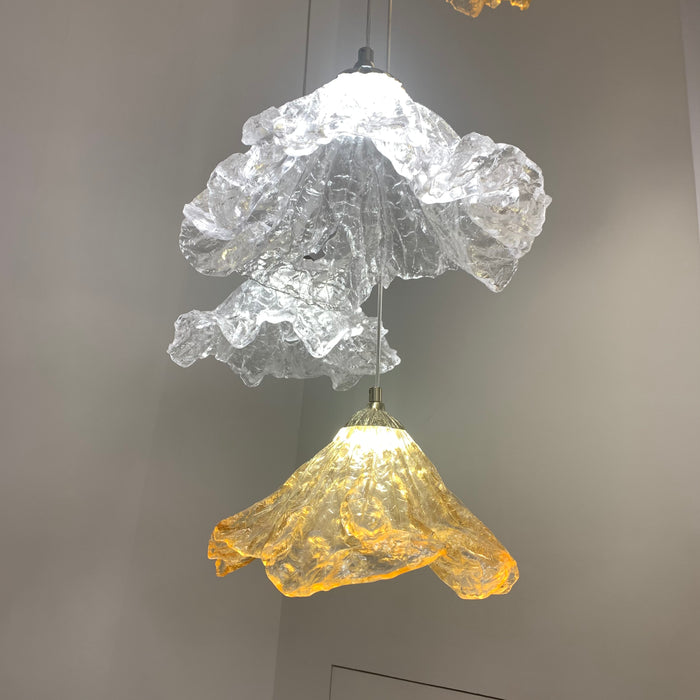 Colgante de cristal de arte irregular para comedor/dormitorio