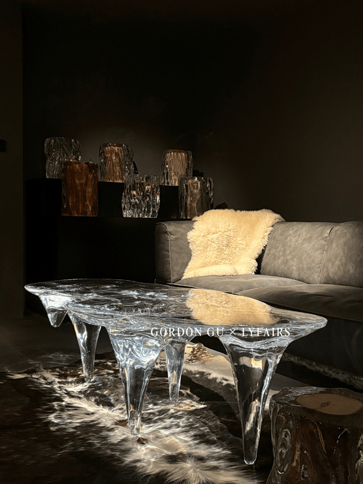 LYFAIRS x GORDON GU Stalactite Irregular Amber Crystal Coffee Table