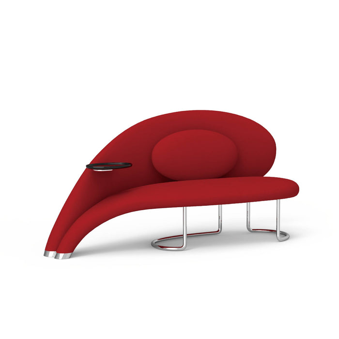 Romantic Sculptural Rose Petal Design Upholstered Sofa Bench