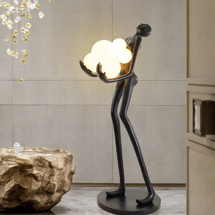 Lámpara de pie de arte de estatua humana