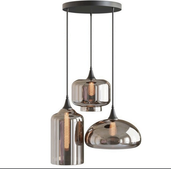 Custom Round Canopy 5 Pendants Chandelier