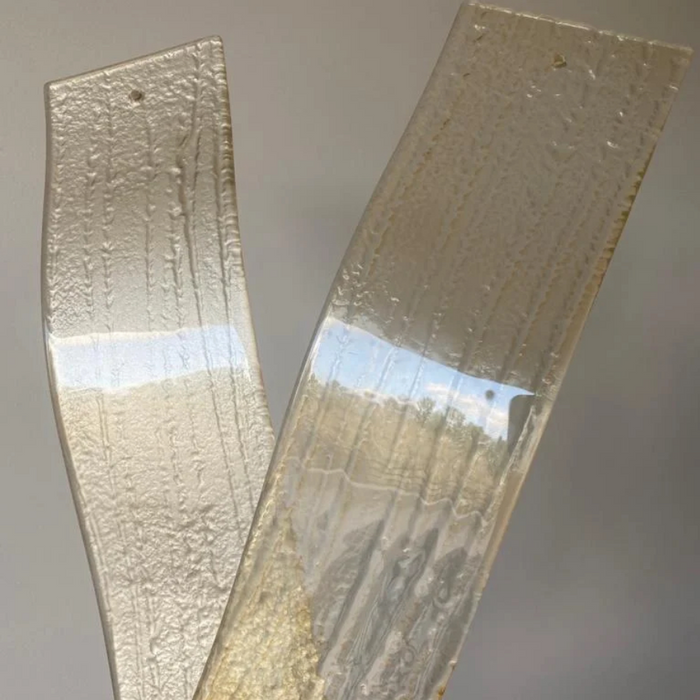 Modern Luxury Floating Wave Glass Panel Chandelier for Living Room/Staircase/High Ceilings