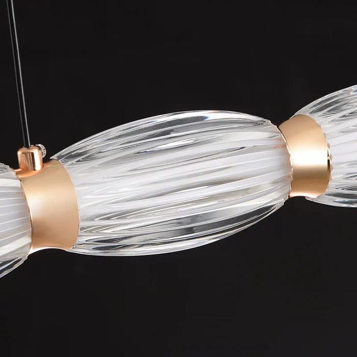 Modern Linear Ribbed Acrylic Pendant Light for Dining Room/Kitchen Island