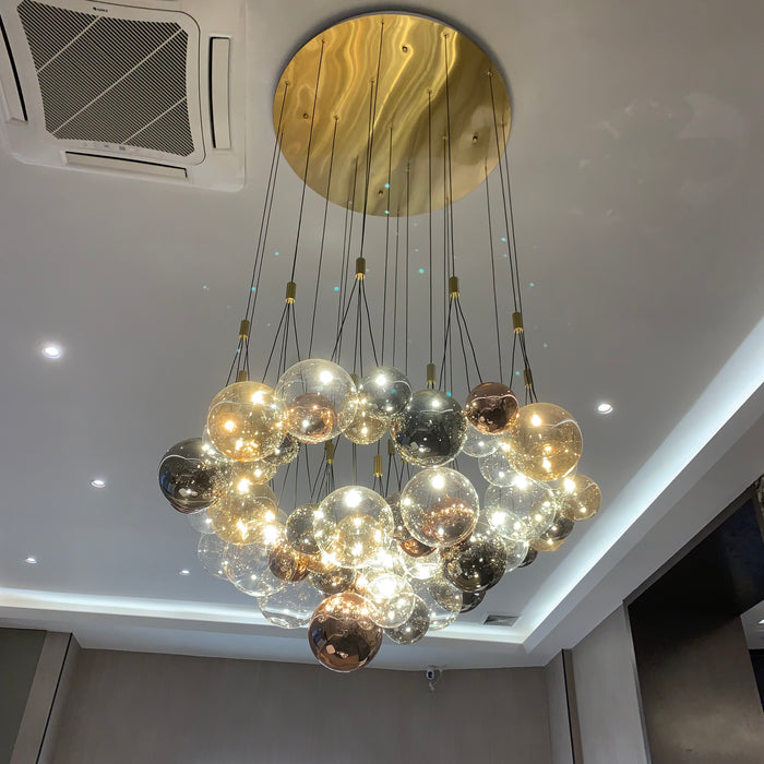 Lámpara de araña de bola de burbujas de cristal creativa italiana para sala de estar/comedor/isla de cocina
