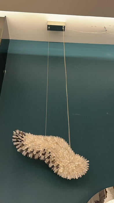 Modern Natural Crystal Wing Chandelier