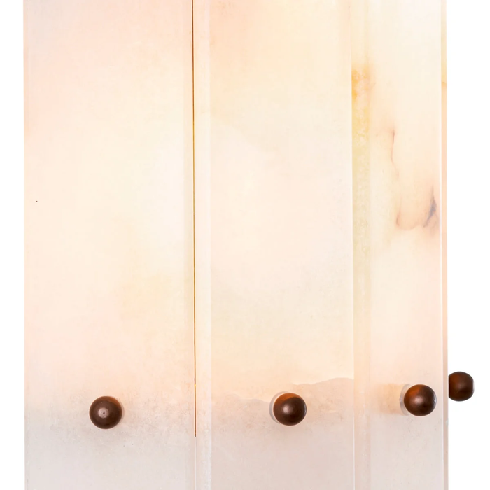 Modern Handcrafted Vertical Strip Alabaster Wall Sconce