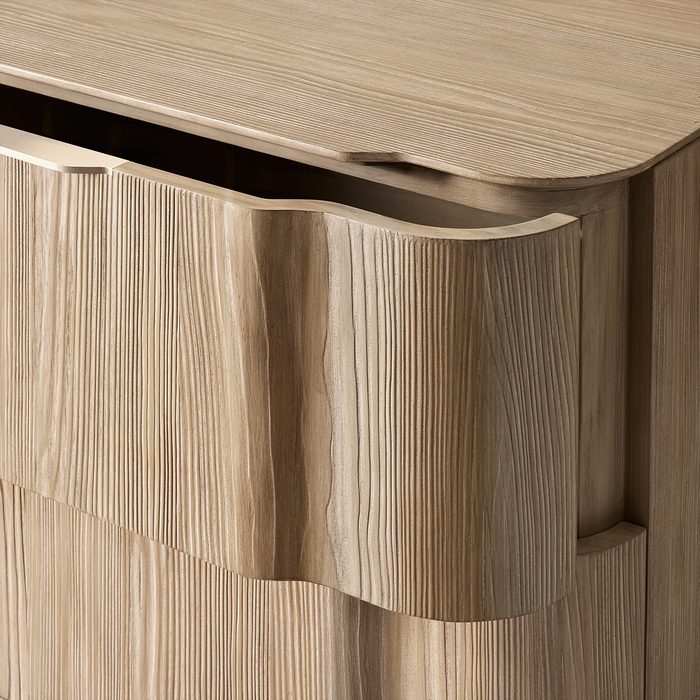 Modern European Organic Curved Bedside Cabinet