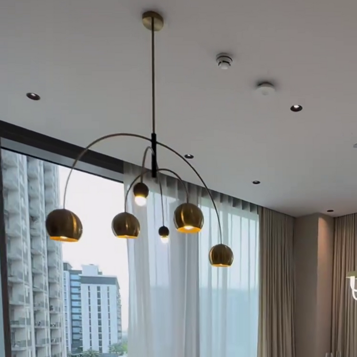 Lámpara de araña cósmica moderna y creativa para sala de estar/dormitorio