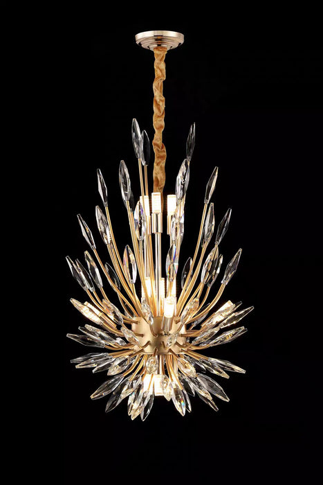 Lampadario di cristallo moderno a forma di bouquet in ferro battuto per soggiorno/sala da pranzo/caffetterie