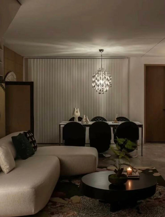 Lámpara colgante en espiral de cascada posmoderna con acabado cromado/dorado para salón/comedor/dormitorio
