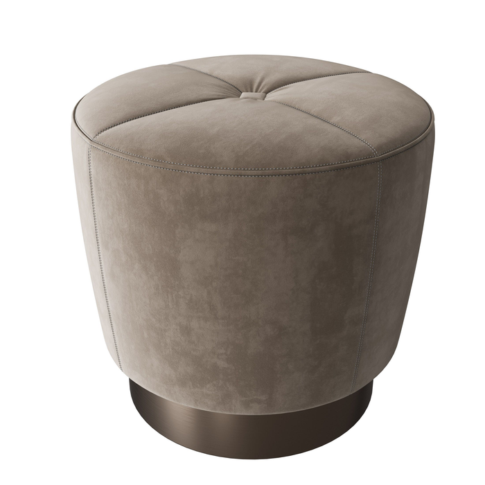 Luxury Taper Drum Tufted Upholstered Ottoman
