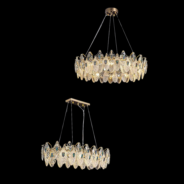 Lampadario moderno con pendente in cristallo di piume e conchiglia di abalone, adatto per soggiorno/sala da pranzo/camera da letto
